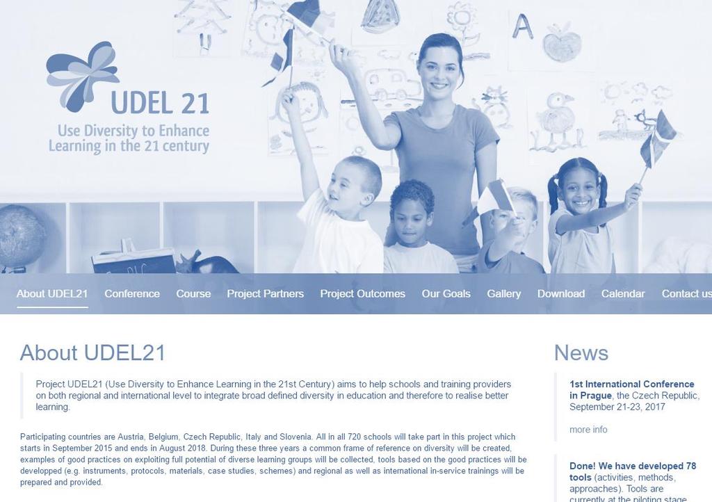 Projekt UDEL 21 ("Use Diversity to Enhance Learning in 21st century - Erasmus+) vyvíjí postupy, jak rostoucí diverzita/ různorodost ve společnosti může být přínosem (zdrojem, bohatstvím) pro