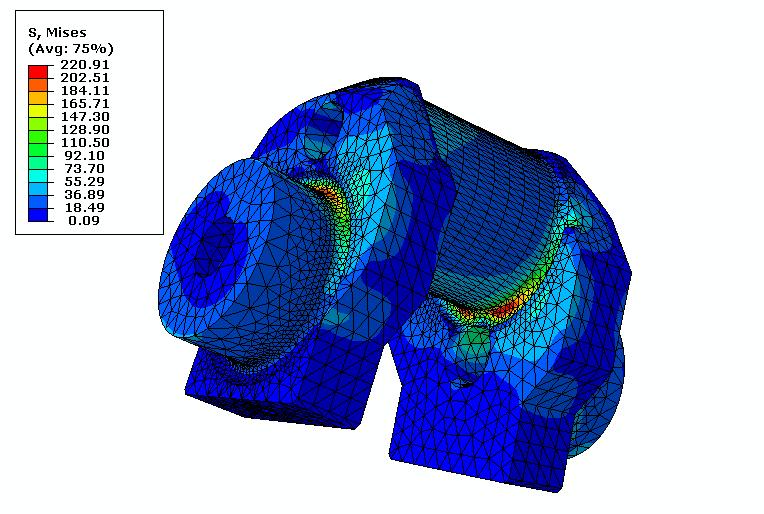 DPŽ Hrubý 3 d) Konentrae napětí z MKP Model zatížen silovými účiny podle zadání.