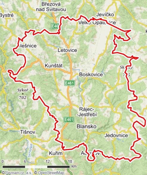Mapa 2: Okres Blansko, Zdroj: mapy Google [7] Okres Blansko patří ekologicky mezi nejčistší okresy v naší republice. Je to také ovlivněno i rozsáhlými lesními plochami.