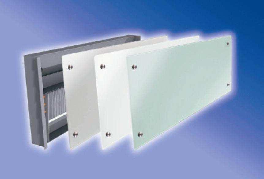 PluggMar - Čerstvý vzduch a mírné teplo Ideální systém pro obzvlášť dobře izolované nízkoenergetické domy Inovativní design - vysoce kvalitní skleněné clony - malé