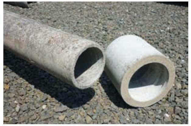 spoje trub Lehčí trouby (objemová hmotnost 2000 kg/m 3) než u ocelových či litinových systémů Odolnost vůči bludným proudům Nízká drsnost povrchu potrubí Obsah azbestových vláken s prokázanými