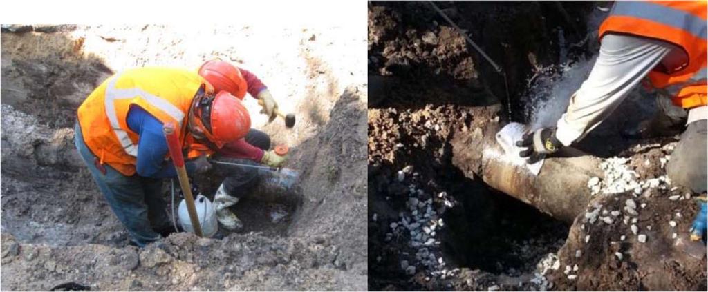 Obrázek 26, Pracovníci rozpojující AC potrubí.
