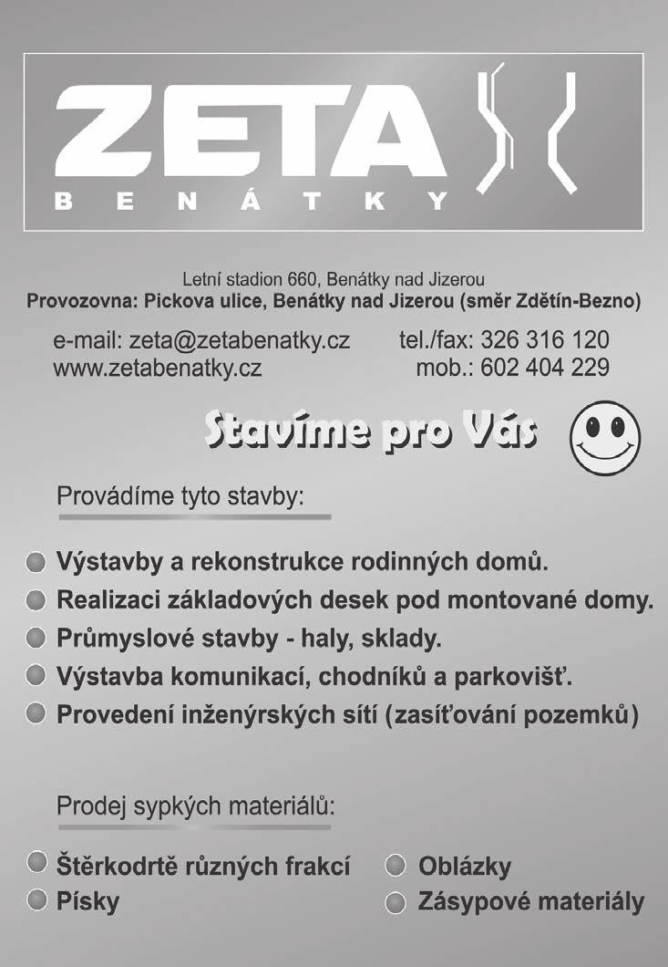 Pavla Zíková Tel. 723 478 694 Benátky n. J.