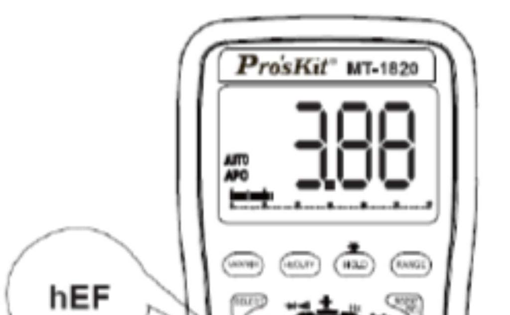 Během měření Frekvence stiskněte tlačítko Hz/DUTY pro měření DUTY výkonu, dalším stiskem tlačítka se vrátíte do měření Frekvence. 4.