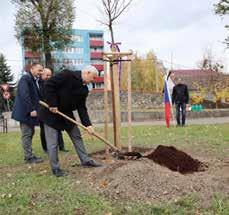 Postupně se u zasypání kořenů lípy vystřídala většina návštěvníků akce. Slavnostní chvíli podtrhla česká hymna v podání Pavly Barákové za doprovodu hobojistky Aleny Jestřebské.