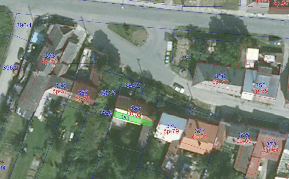 e) Prodej pozemku p.č. 383 v k.ú. Slížany. Návrh usnesení: Zastupitelstvo města schvaluje prodej pozemku p.č. 383 ostatní plocha o výměře 29 m 2 v k.