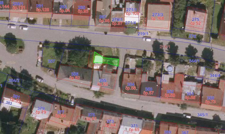 č. 344/1 ostatní plocha v k.ú. Slížany manž. Badinka Jaroslav a Marie, Slížany 55 za 20 Kč/m 2.