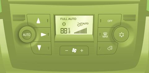 Větrání Režim AUTO s osobním nastavením Některé parametry seřízení mohou být v režimu AUTO upraveny : rozdělení proudu vzduchu, rychlost ventilátoru, chlazení a přívod vnějšího vzduchu/obíhání