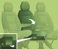 a 3. řada sedadel) Opěradlo prostředního sedadla může být kompletně sklopeno na sedák a použito jako stoleček pro odložení pohárku s nápojem.