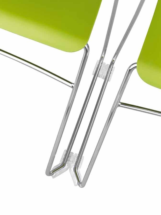 The chairs with a wire frame can be fitted with glides which allow the chairs