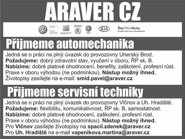 Hradčovicích. Osvědčení a praxe na motorovou pilu nutná. Dobrý zdravotní stav podmínkou.