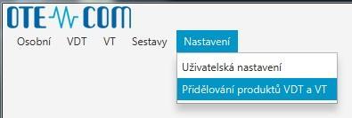 40 Obrázek 29: Přístup Přidělování produktů VDT a VT Funkce umožňuje přidělit každé osobě daného účastníka výčet platných produktů VDT a VT, na které může daná osoba zadávat nabídky.