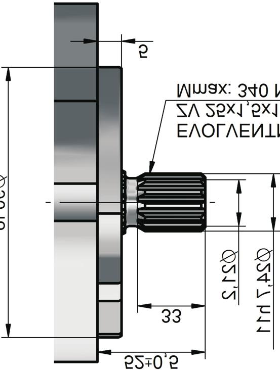 23 Nm (169.6 lbf.ft) 25 (.98) 52 (2.5) 1 (.39) DS DT DW 55 (2.