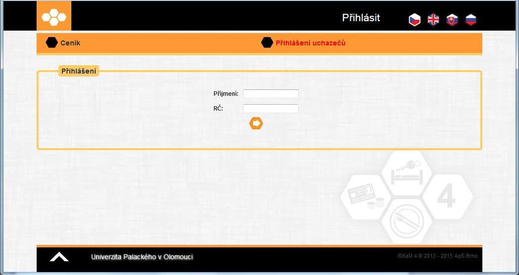 JAK PODAT ŽÁDOST O KOLEJE A REZERVOVAT SI POKOJ (pro studenty nastupujících 1. ročníků) 1. Přihlášení uchazečů na adrese http://iskam.upol.cz.