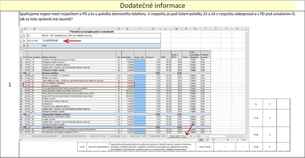 Vysvětlení a změna zadávací dokumentace č.