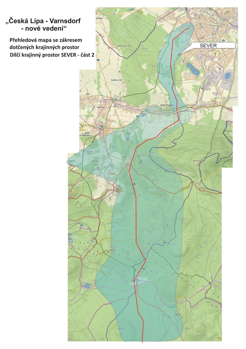 Přehledová mapa odvozená od SMO se zákresem