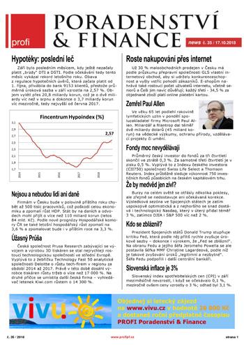 CHARAKTERISTIKA TITULU Profi P & F news Elektronický newsletter, který přináší průběžně aktuální informace o dění v oboru. Je součástí předplatného časopisu Profi Poradenství & Finance.