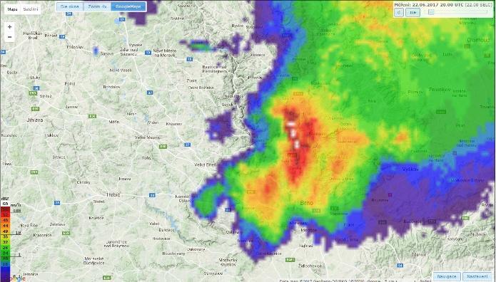 Zmizel jak wall cloud, tak celá struktura bouře. Obr. č.