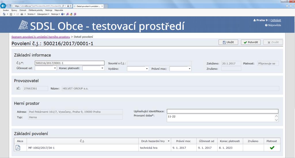 Odstranění dokumentu je možné pouze ve stavu Připravuje se.