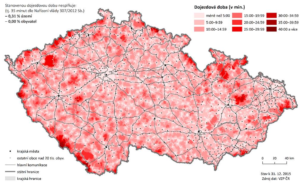 10 Obr. 4: Dostupnost zdravotních služeb, zubní lékařství (odb.