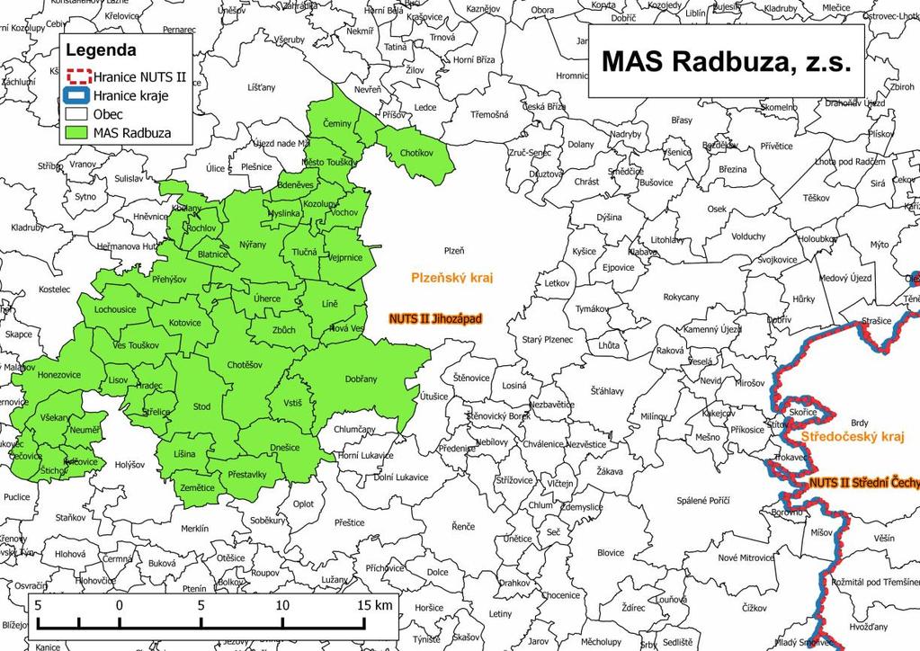 5.3. Mapa území a seznam obcí Tab.