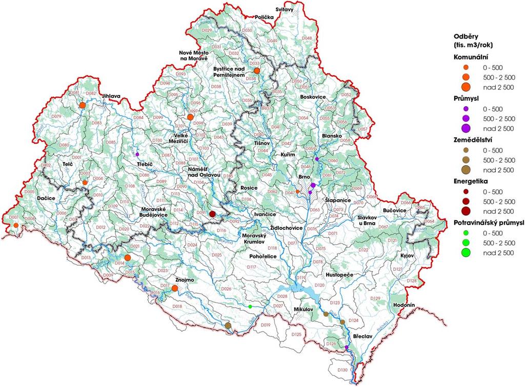 Mapa významných odběrů