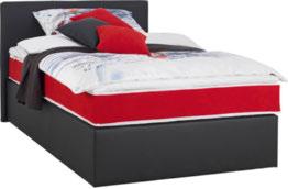 381,-* 11 ČALOUNĚNÁ POSTEL, PLOCHA LŮŽKA CCA 180X200 CM 06. Futonová postel v dekoru dub sonoma s prvky v bílé barvě s vysokým leskem, vč.