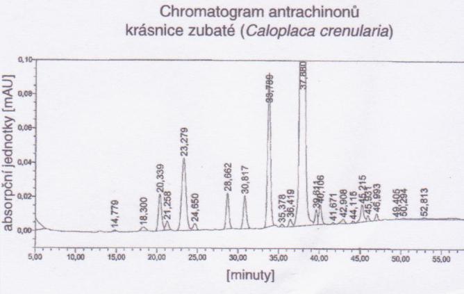 Obrázek 10 schéma HPLC Obrázek 11 HPLC Obrázek 12 výsledný chromatogram z vysokoúčinné kapalinové chromatografie (HPLC).