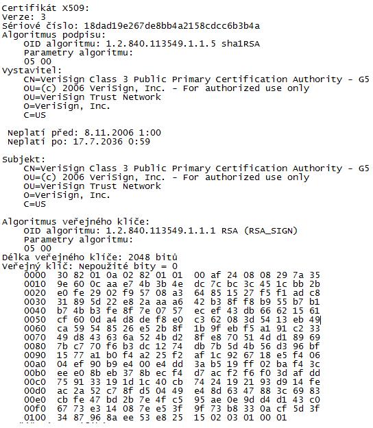 Base64. Nejběžnější forma certifikátu je definována normou x.509 a v současnosti je nejběžnější certifikát verze 3.