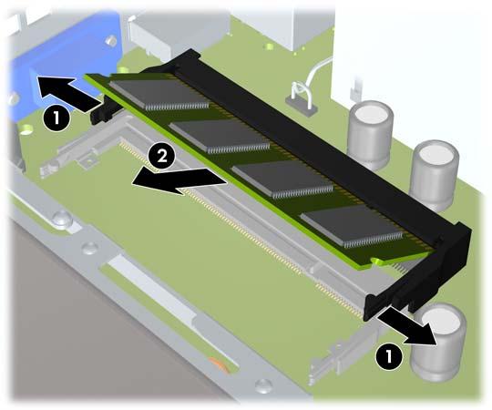 8. Pokud se přidává druhý modul SODIMM, vyjměte modul SODIMM ze zásuvky XMM1, abyste získali přístup ke spodní zásuvce XMM3.