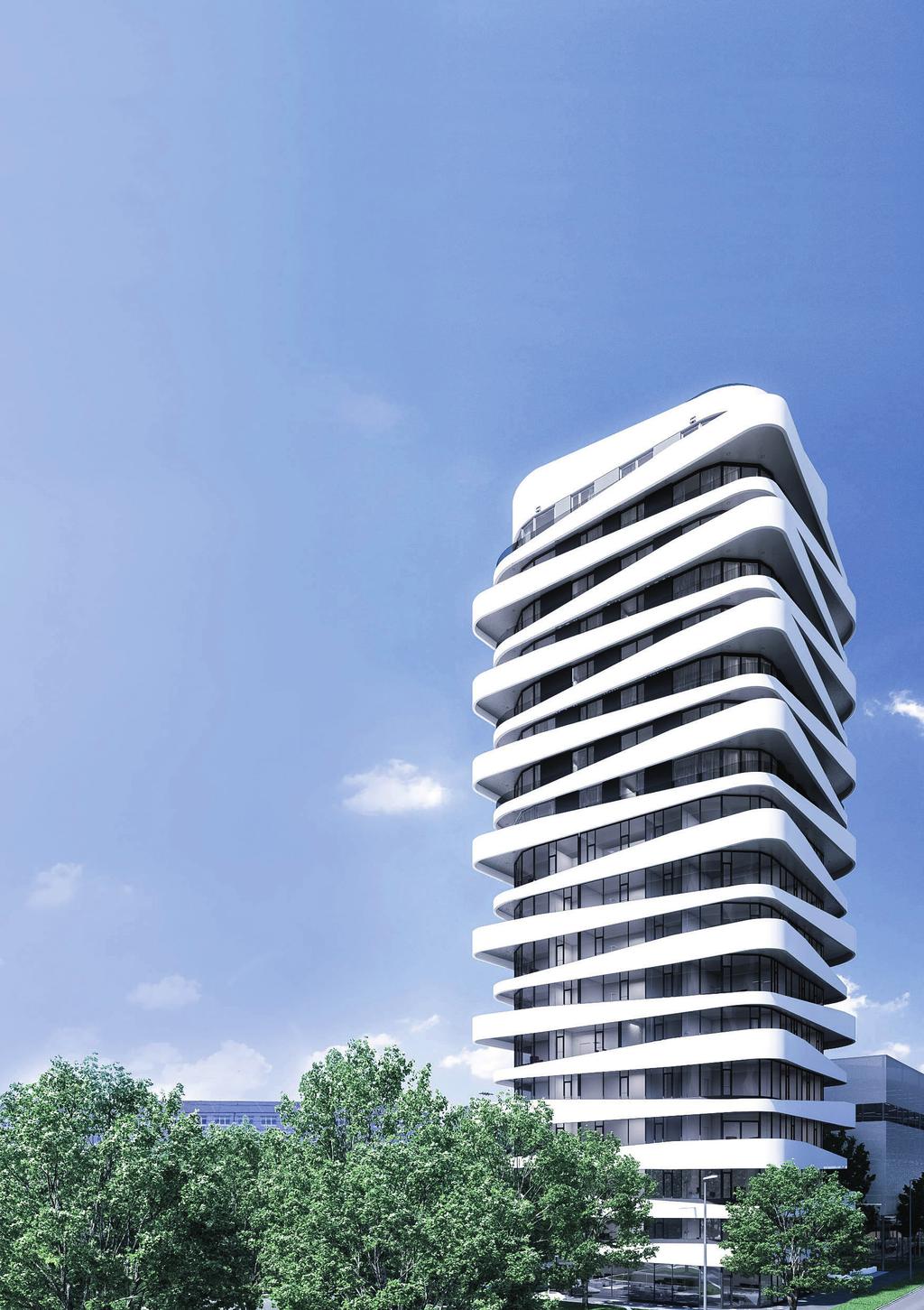 Projekt: SKY Tower Bietigheim-Bissingen; architekt: KMB; obrazový materiál: Bytová výstavba