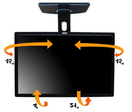 Naklonění, otočení S podstavcem připojeným k monitoru, můžete naklánět a otáčet monitor pro nejkomfortnější úhel pohledu.