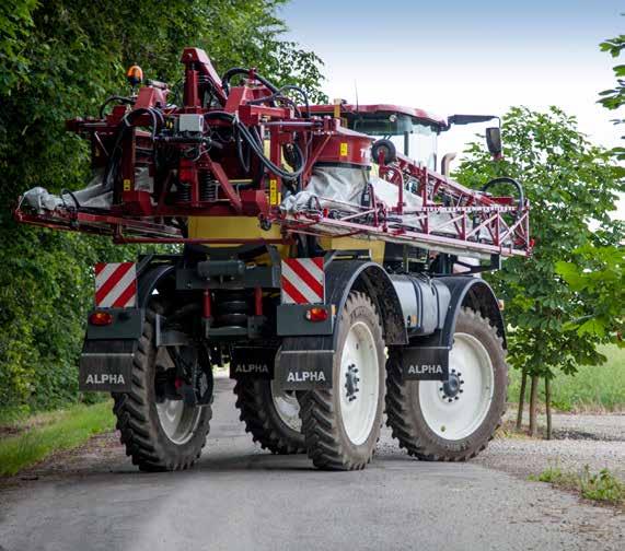 ALPHA evo Řízení Průjezdní světlost Průjezdní světlost u standardního provedení stroje je 120 cm. Na přání je postřikovač dodáván s vyšší průjezdní světlostí.