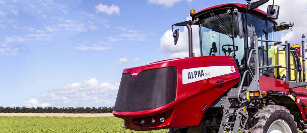 ALPHA evo EvoCab Kategorie 4 Bezpečnost a komfort obsluhy Kabina EvoCab zlepšuje výhled díky konstrukci se 3 sloupky Nová velkoprostorová kabina EvoCab je speciálně vyvinuta společností HARDI s