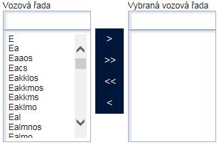 se volí držitel vozu: o o o při zaškrtnutí volby ČDC se vyberou pouze vozy držitele ČDC při zaškrtnutí volby Jiná se vyberou všichni držitelé vozů kromě ČDC při zaškrtnutí volby Konkrétní se nabídne