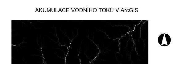 Obrázek 19 - Akumulace toku v ArcGIS GvSIG zpracovává analýzu akumulace toku trochu jinak. Základem je zde volba algoritmu pro výpočet směru toku.