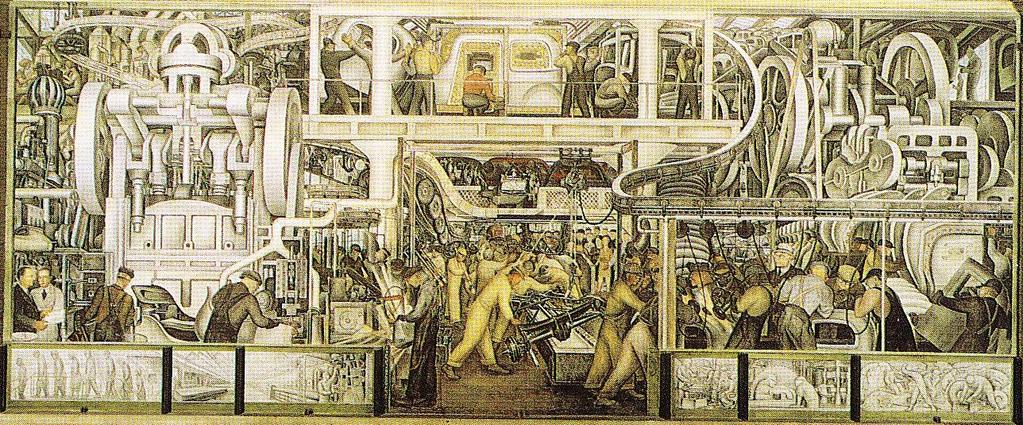 2.12. Diego Rivera, Detroit Industry (Detroitský průmysl), 1932-33,