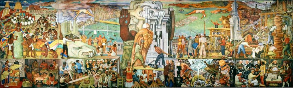 Diego Rivera, Pan American Unity (Panamerická jednota), 1940, zdroj: www.