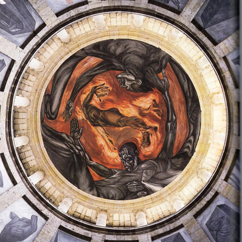 3.16. José Clemente Orozco, Hombre en Llamas (Muž v plamenech), 1938 39, kopule, Hospicio Cabañas, Guadalajara,