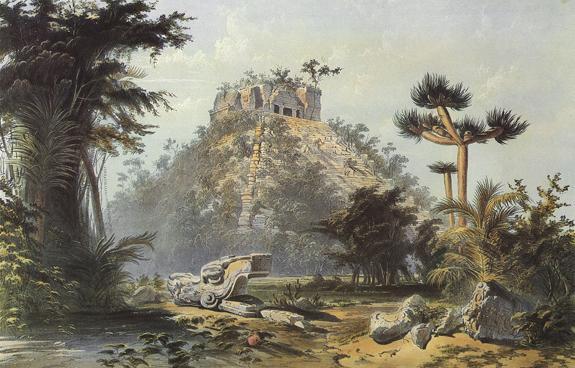 Frederic Catherwood, Chichen Itzá, litografie, 1844,