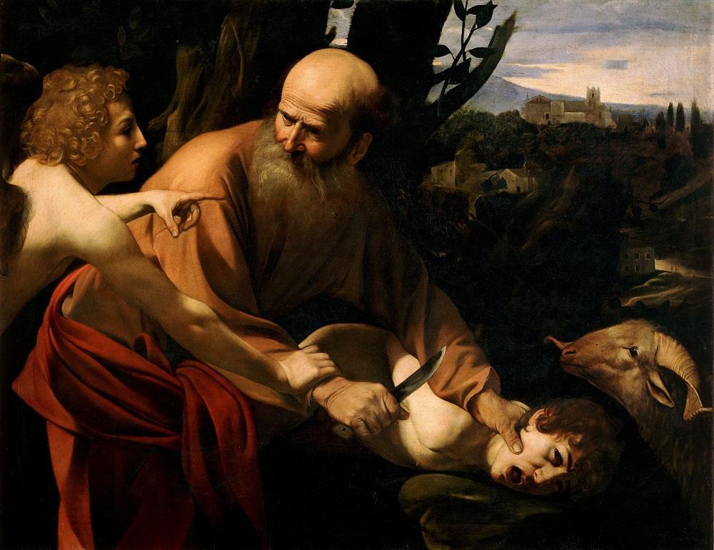 Caravaggio, Obětování Izáka, 1603 - ZKOUŠKA PRO ABRAHAMA - PROČ TAKOVÁ OBĚŤ?