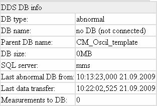 ADASH spol. s r.o. - 189 - Případ, kdy došlo k mimořádné situaci a Abnormal DB existuje. Z přípony jejího jména v parametru DB name je vidět, že byla založena 3.8. 2009 v 12:41.