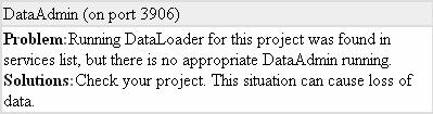 ADASH spol. s r.o. - 208 - Běží pouze jedna služba - Při běžném provozu monitorovacího systému DM běží obě služby. Data Loader ukládá do Online DB data převzatá z OPC serveru.