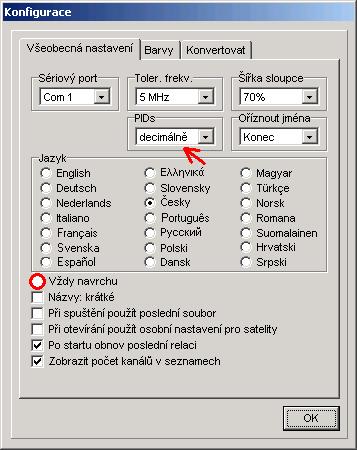 Pokud zvolíte volbu "vždy navrchu" v konfig. menu, SetEditChallenger bude vždy v popředí vašeho počítače.