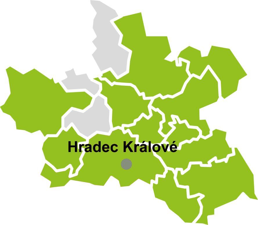 Královéhradecký kraj 4 759 km 2, 550 634 obyvatel 448 obcí, 48 měst obecná míra nezaměstnanosti: 2,3% - celkem 15 ORP - 12 zapojených do projektu