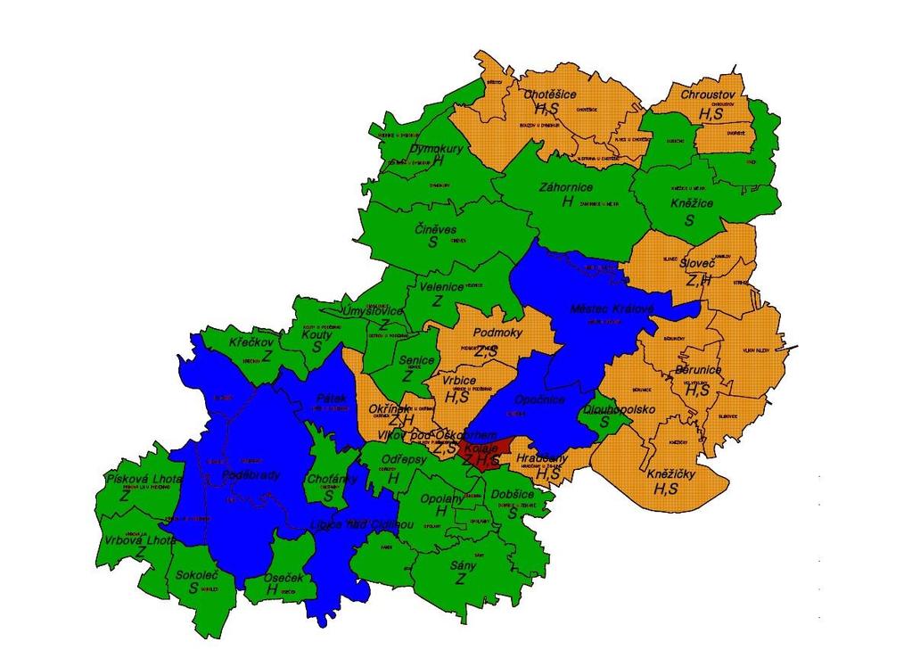 3.1.3. Kartogram vyváženosti územních podmínek pro udržitelný rozvoj území ORP Poděbrady Tabulka vyváženosti vztahu územních podmínek pro udržitelný rozvoj území kategorie Územní podmínky vyváženost