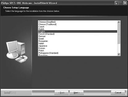 CZ Instalace Instalace softwaru pro webovou kameru Dodaný software funguje pouze v počítačích s operačními systémy Microsoft Windows XP a Vista. Poznámky!
