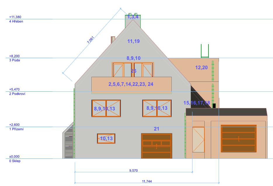 Detailní výčet veškerých požadovaných prací je uveden v následujícím přehledu RODINNÝ DŮM JIHOVÝCHODNÍ POHLED : ednické Práce TK: Tesařské / Klempířské práce BS: Bezpečnostní systémy a rolety # Kat.