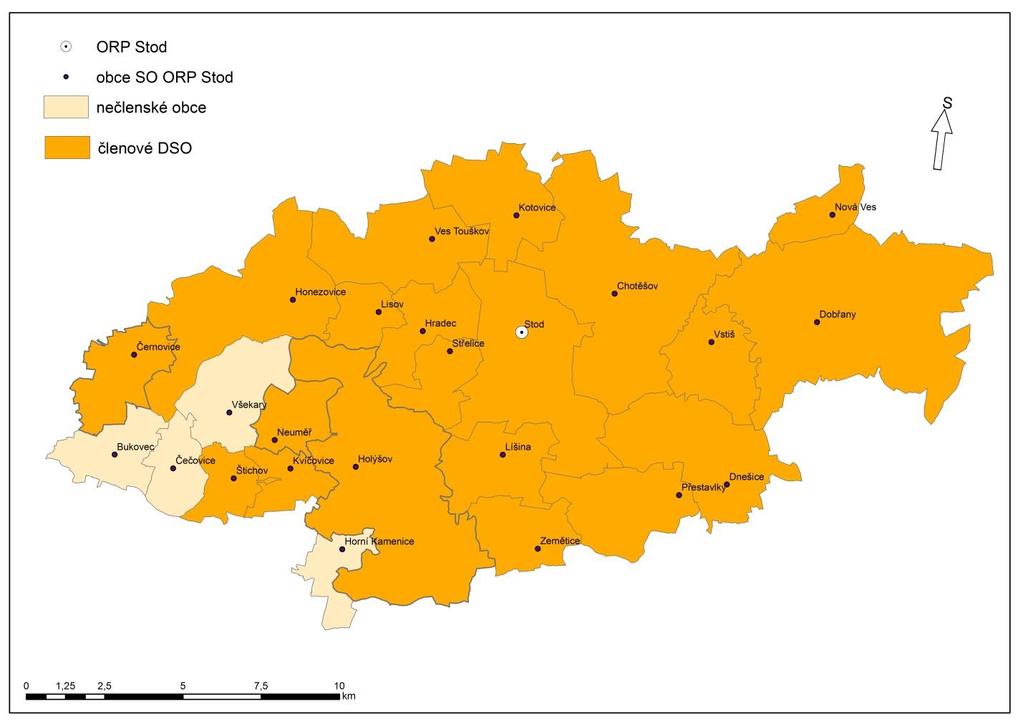 Obce v území ORP