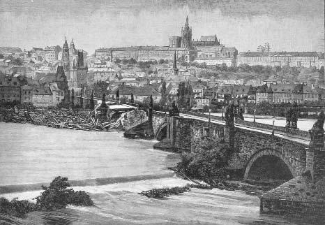 KARLŮV MOST V TROSKÁCH (125 LET) > Během ničivé povodně v září roku 1890 se pod náporem naplavenin protrhly celkem tři oblouky pražského Karlova mostu a dva pilíře byly vyvráceny.